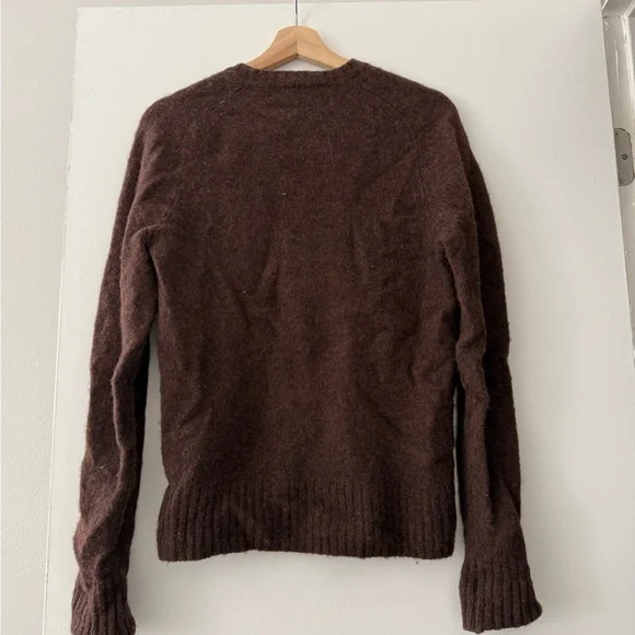 J.Crew Brushed Wool Crewneck Sweater Hairy Shetland Heather in Brown - Picture 2 of 7